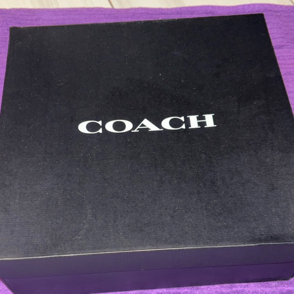 COACH Rubber Rain Boots Sz 8 Black Patent Logo Stretch PullOn Boots StyleG5255 - Picture 2 of 10